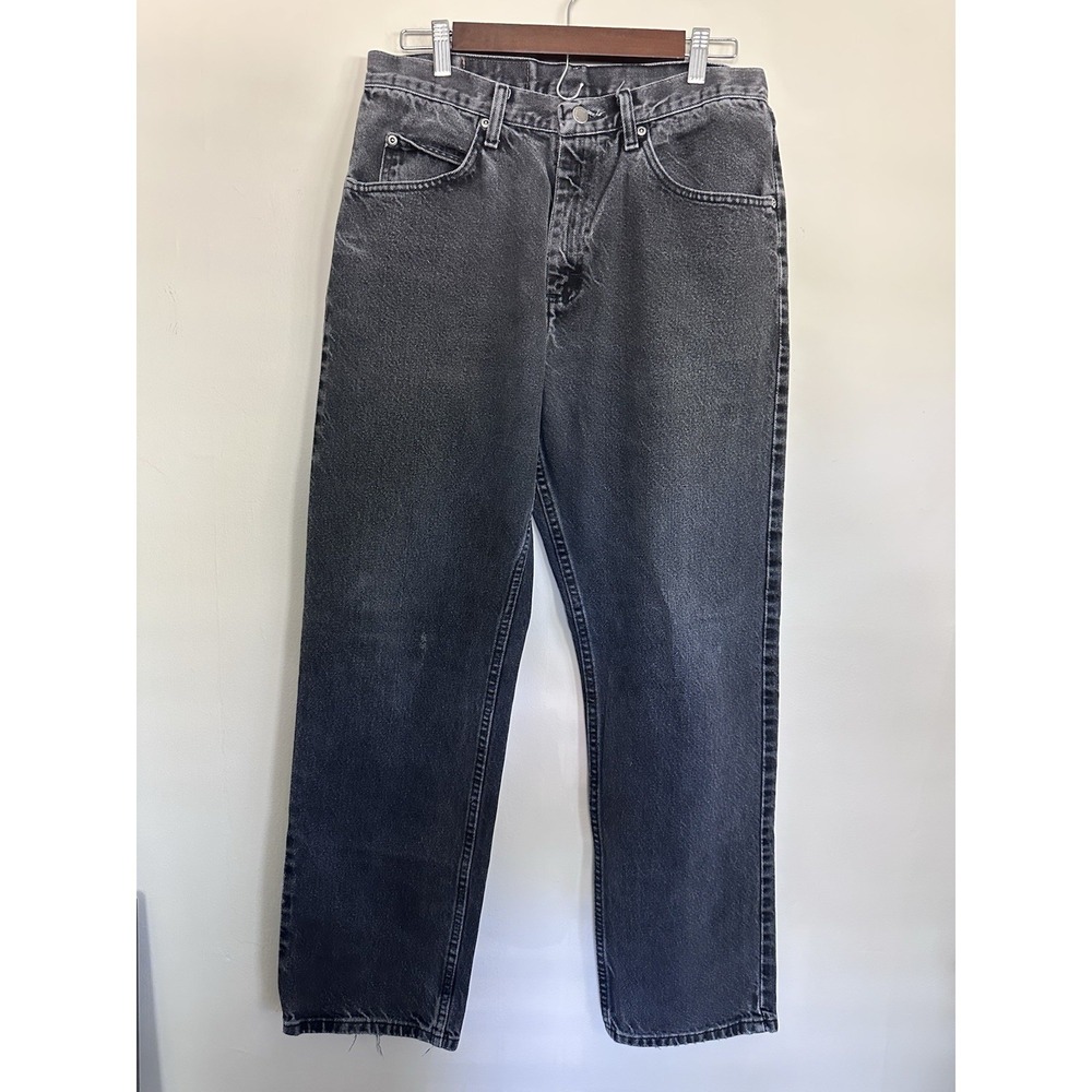 Wrangler Faded Black Jeans Cowboy Cut Denim Original Fit Men's 33X32 Rodeo